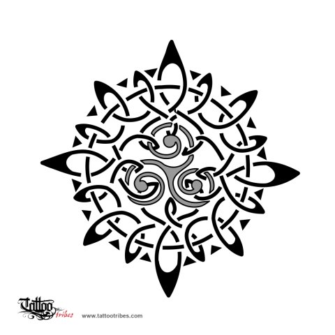 Sun and triskell (Eternity, life) tattoo design thumbnail