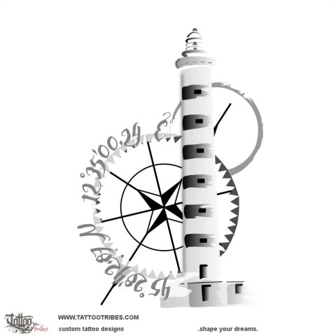 Piave lighthouse (Summer) tattoo design thumbnail