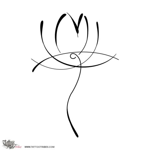 M Lotus flower (Rebirth) tattoo design thumbnail