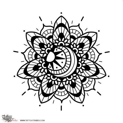 Mehndi sun (Life, joy) tattoo design thumbnail