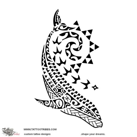 Tohorā (Humpback whale) tattoo design thumbnail