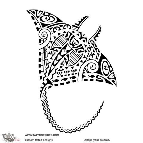 Fafarua (Manta ray) tattoo design thumbnail
