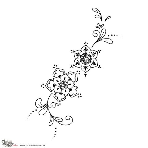 Mehndi flowers (Fertility, rebirth) tattoo design thumbnail