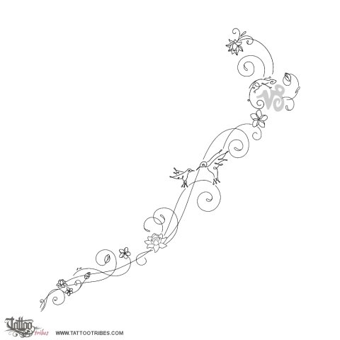 Humming birds (Mother and son) tattoo design thumbnail
