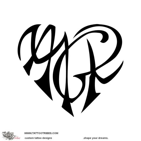 Heart M+A+G+R (Union) tattoo design thumbnail