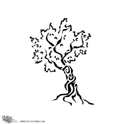 Olive tree (Immortality) tattoo design thumbnail