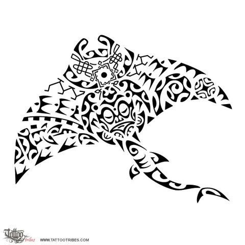 Manta ray (Sea bound) tattoo design thumbnail