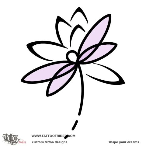 Lotus and dragonfly (Transformation) tattoo design thumbnail