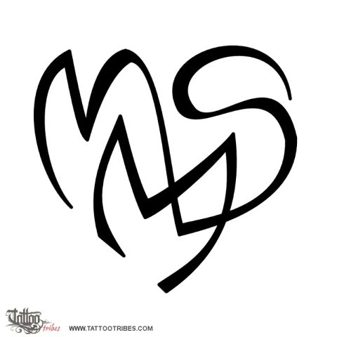 M+M+S heart (Love) tattoo design thumbnail