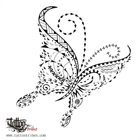 Tribal butterfly (iJam Fest 2020) tattoo design thumbnail