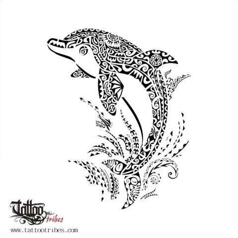 Tribal dolphin (iJam Fest 2020) tattoo design thumbnail