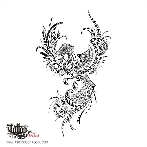 Tribal phoenix (iJam Fest 2020) tattoo design thumbnail