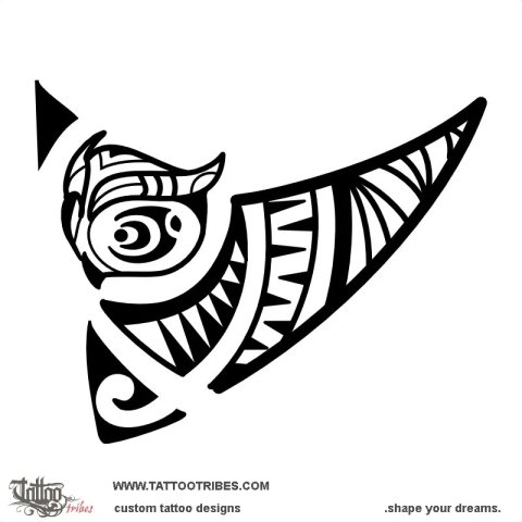 Ruru (Owl) tattoo design thumbnail