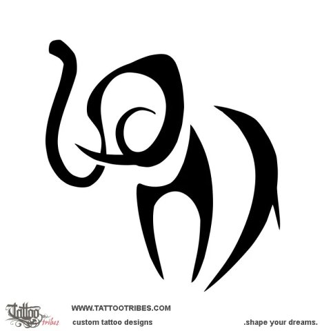 Simple elephant (Prosperity) tattoo design thumbnail