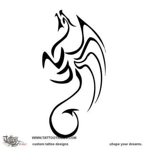 Flying dragon (N+D) tattoo design thumbnail