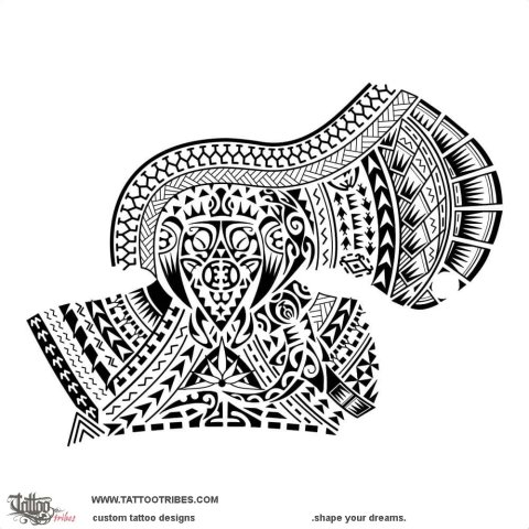 Hongi (Exchanging breath) tattoo design thumbnail