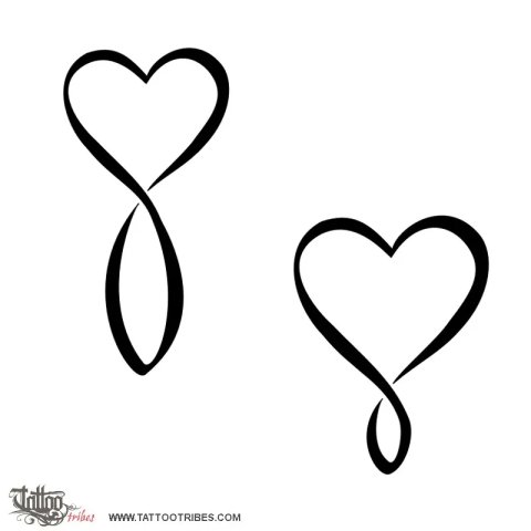 Infinity heart (Eternal love) tattoo design thumbnail