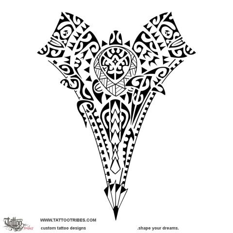 Fa'aulutao (Spearhead) tattoo design thumbnail