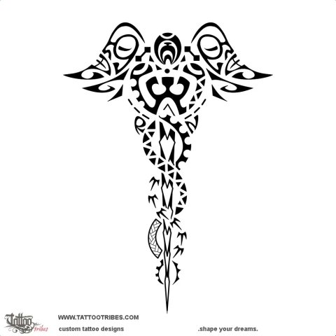 Caduceus (Nurse) tattoo design thumbnail