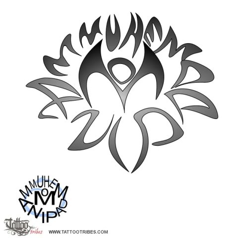 Om mani padme hum (Lotus flower) tattoo design thumbnail