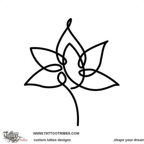 Lotus (One-liner) tattoo design thumbnail