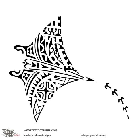 Pananu (Manta) tattoo design thumbnail