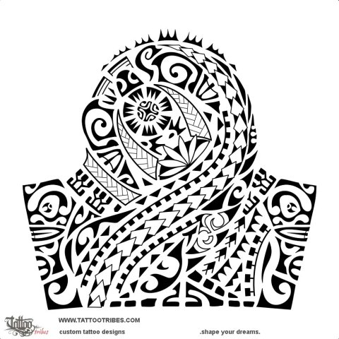 Tāmaru (Fern scorpion) tattoo design thumbnail
