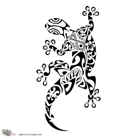 Gecko (Protection, water) tattoo design thumbnail