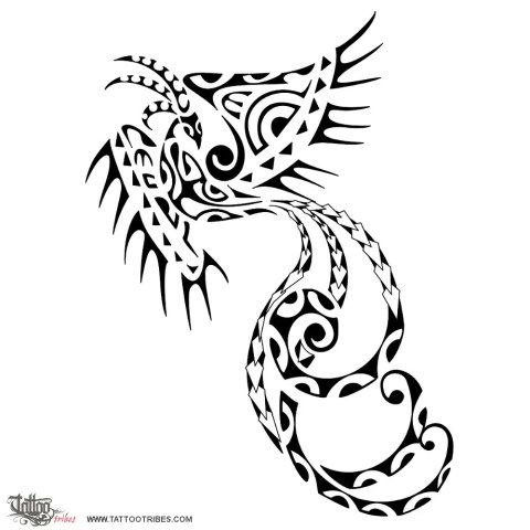 Phoenix (Rebirth, eternity) tattoo design thumbnail