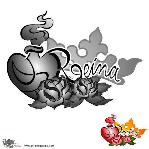 Reina (Queen) tattoo design thumbnail