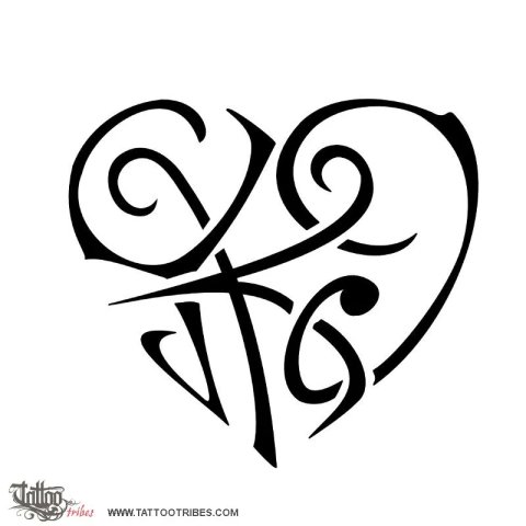 Y+K+I heart (Love) tattoo design thumbnail