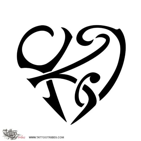 Y+K+I heart (Love) tattoo design thumbnail