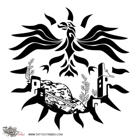 L'Aquila (Rebirth, hope) tattoo design thumbnail