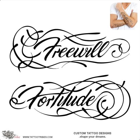 Freewill Fortitude (Values) tattoo design thumbnail