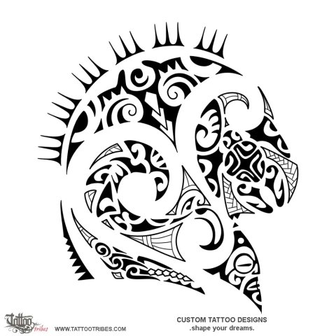 Taniwha (Protection) tattoo design thumbnail