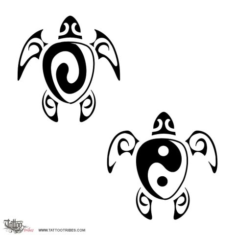 Yin yang (Turtle) tattoo design thumbnail
