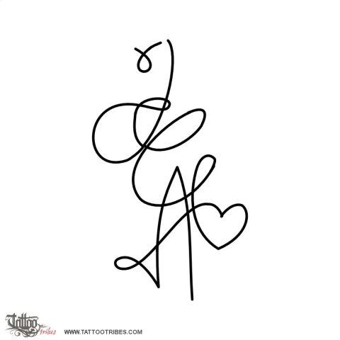 J+C+A (Adjustment) tattoo design thumbnail