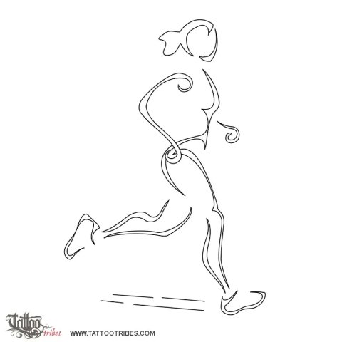 Runner (Perseverance, discipline) tattoo design thumbnail