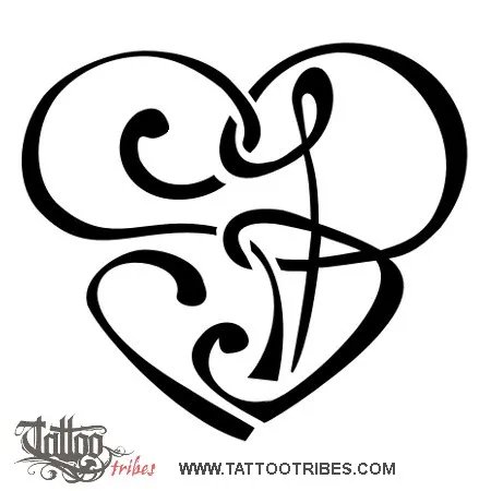 S+B heart (Union) tattoo design thumbnail
