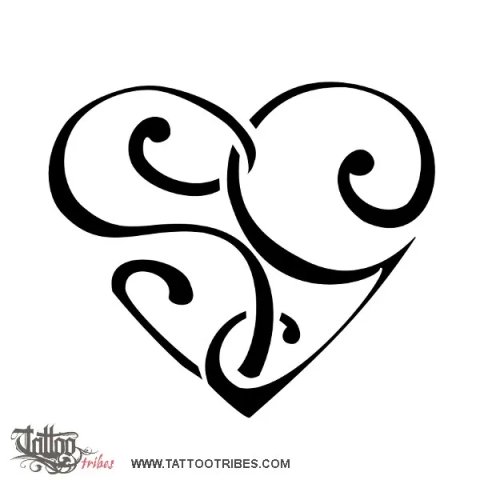 S+G heart (Love, union) tattoo design thumbnail
