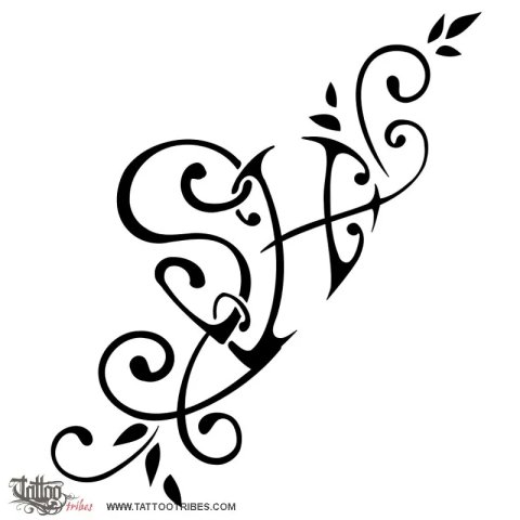 S+H heart (Union, love) tattoo design thumbnail