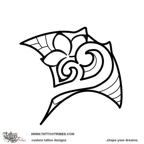 Mother-daughter (Manta) tattoo design thumbnail
