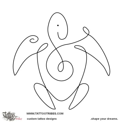 Unalome turtle (Perfection in voyaging) tattoo design thumbnail