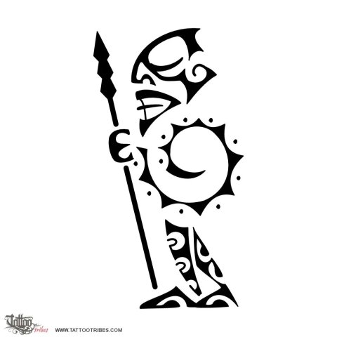 Tiki warrior (Protection) tattoo design thumbnail