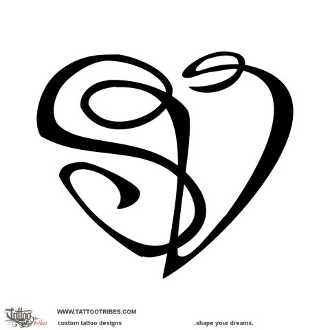 S+V heart (Union) tattoo design thumbnail