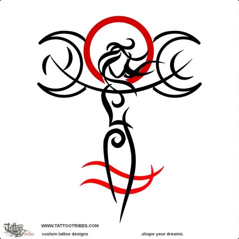 Selene (Moon goddess) tattoo design thumbnail