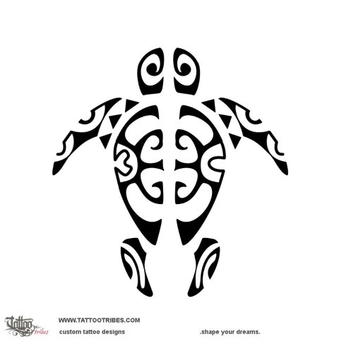 Split turtle (Couple) tattoo design thumbnail