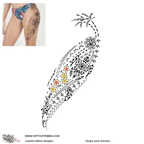 Turerua (To be in peace) tattoo design thumbnail