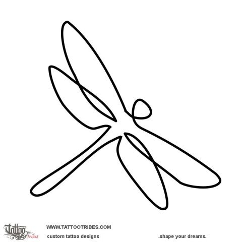 Minimal dragonfly (Magic) tattoo design thumbnail