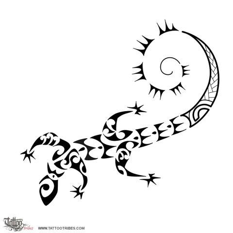 Lizard and sun (Family) tattoo design thumbnail